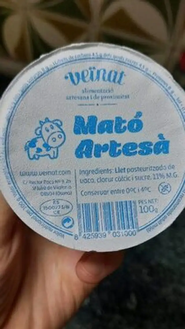Mató Artesá nutrition facts table