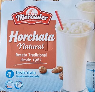 Horchata natural granizada sin gluten front packaging