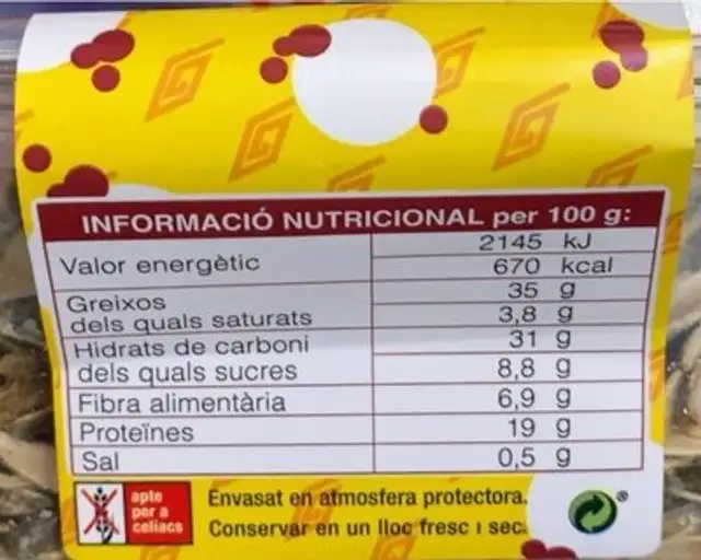 Coctel dietetic nutrition facts table