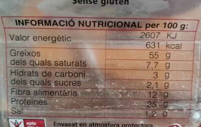 Pipes de Gira-sol pelades salades nutrition facts table