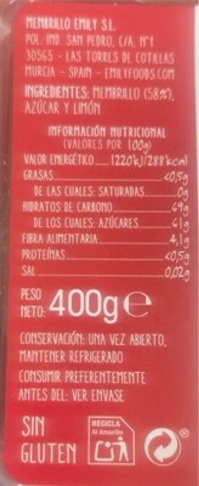 Sueur d'orteille nutrition facts table