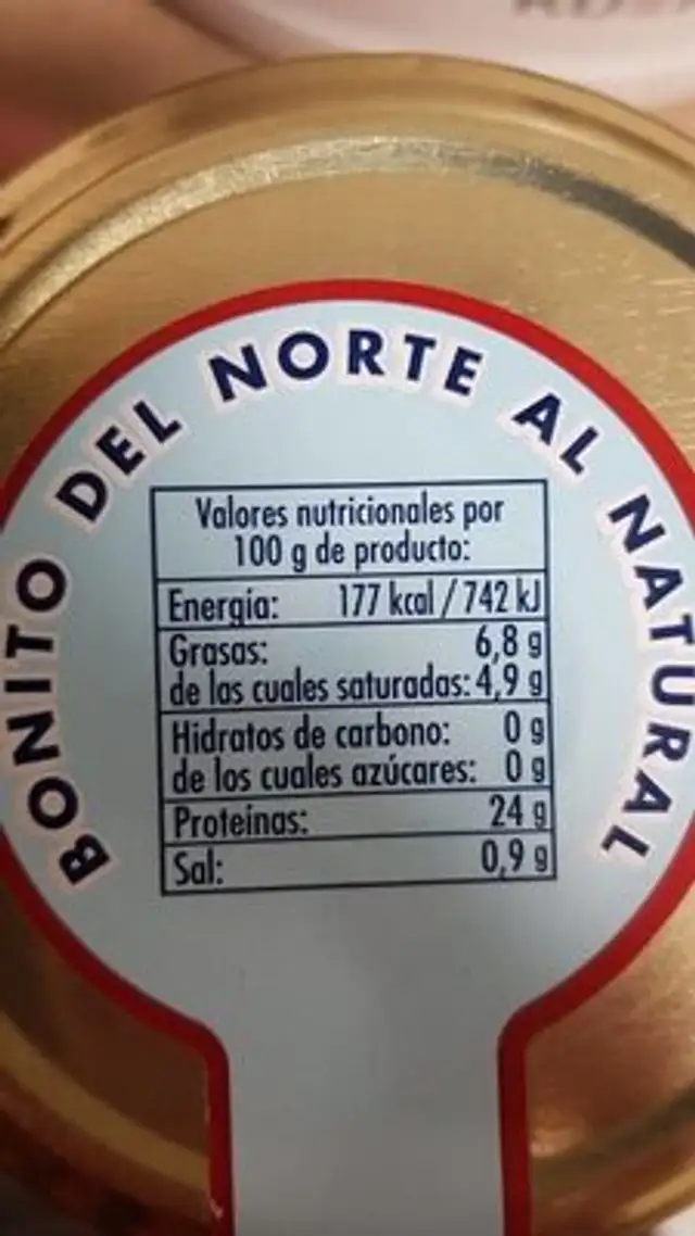 Bonito del Norte nutrition facts table