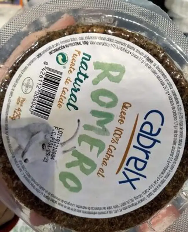 Queso 100% cabra Romero nutrition facts table