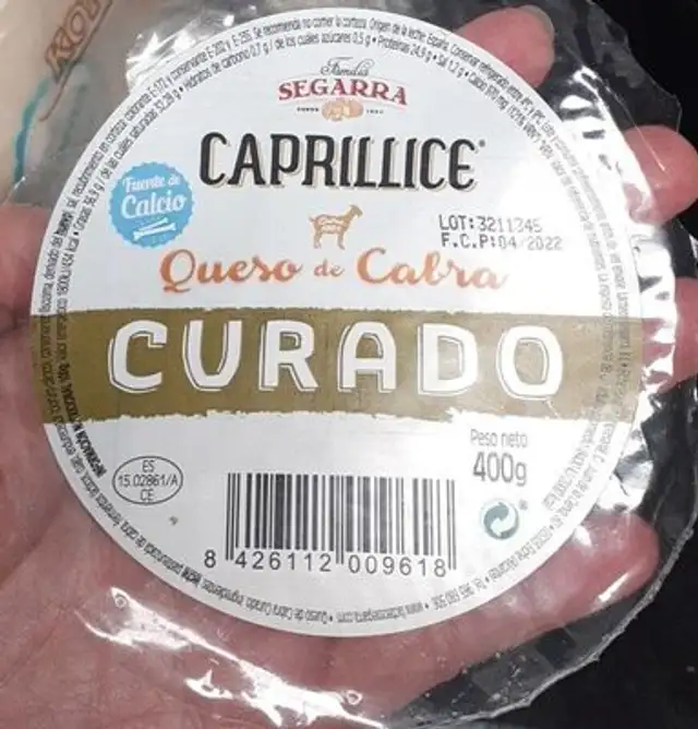 Queso de Cabra nutrition facts table