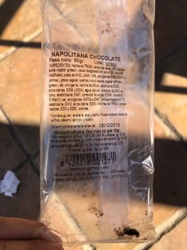Napolitana Chocolate nutrition facts table