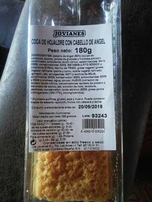 Coca de hojaldre con cabello de angel