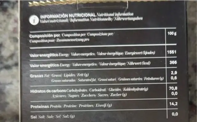 Angulas de trigo nutrition facts table