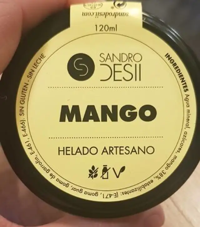 Barattolino de Mango nutrition facts table