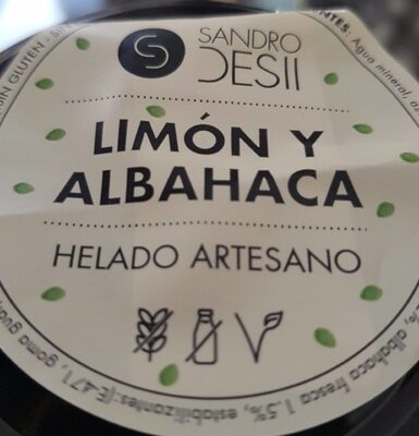 Helado limón y Albahaca
