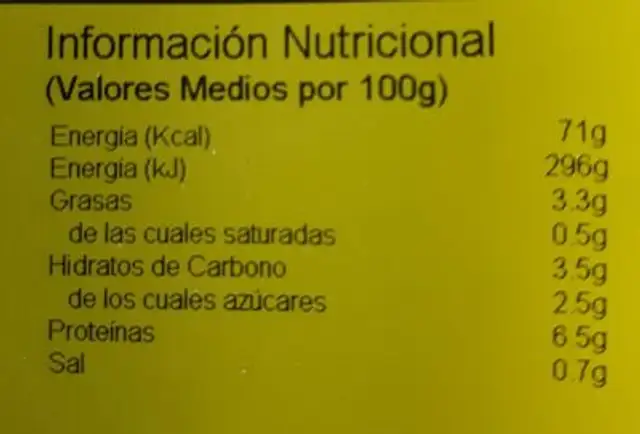 TAPPERS - Txipirones a lo Pelayo con tahini de verduras nutrition facts table