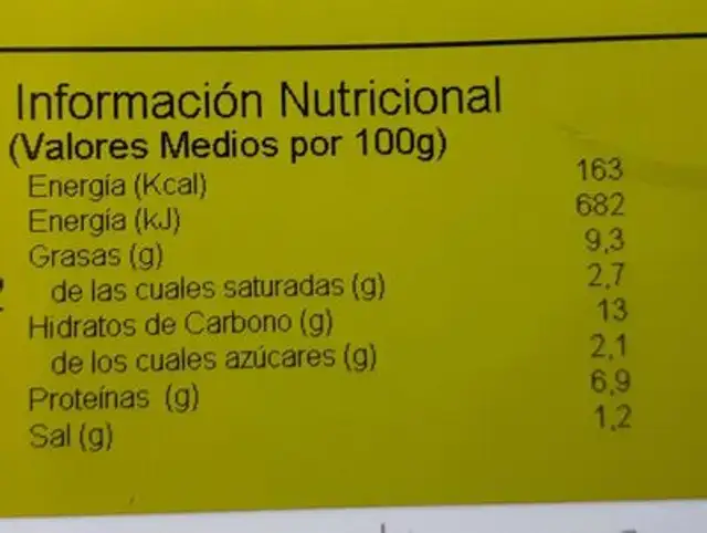 TAPPERS - Alubias a la riojana nutrition facts table
