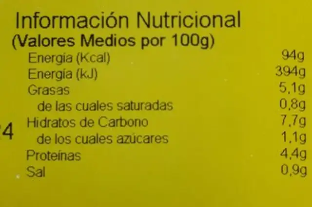 TAPPERS - Lentejas pardinas con verduras nutrition facts table