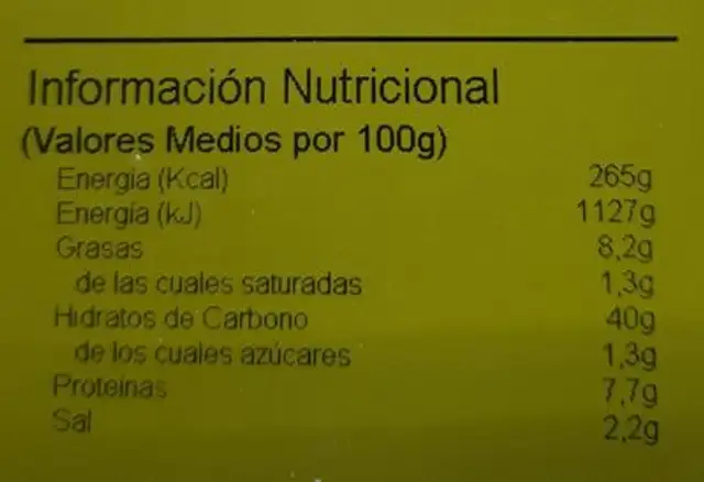 TAPPERS - Arroz chaufa con huevo nutrition facts table