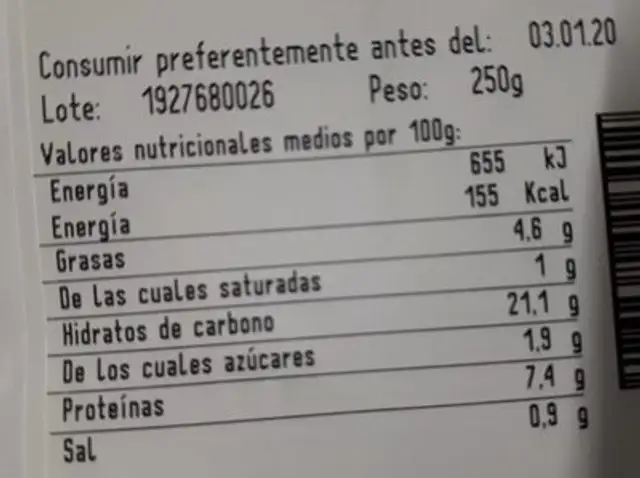 TAPPERS - Arroz con pollo de corral nutrition facts table