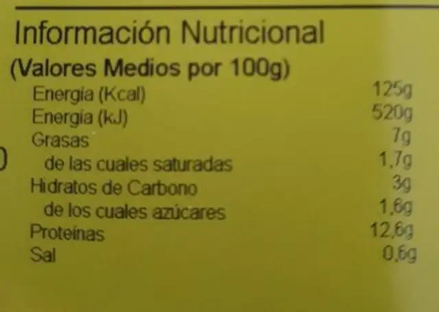 TAPPERS - Pollo al ajillo con guarnición de verduras e hinojo nutrition facts table