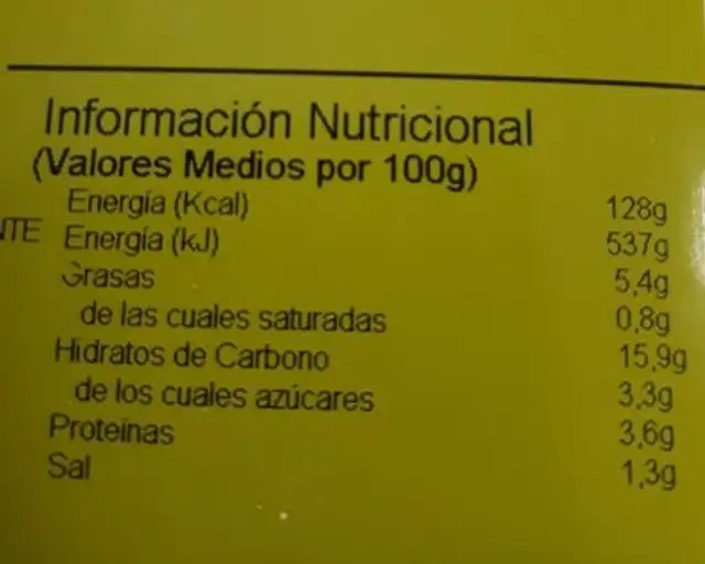 TAPPERS - Chop suey de verduras nutrition facts table
