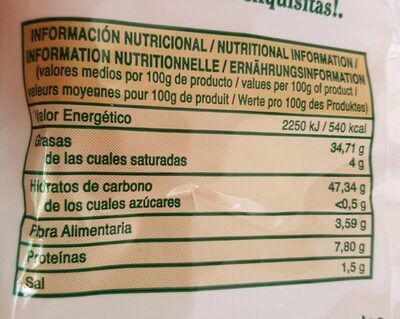 Patatas Fritas nutrition facts table