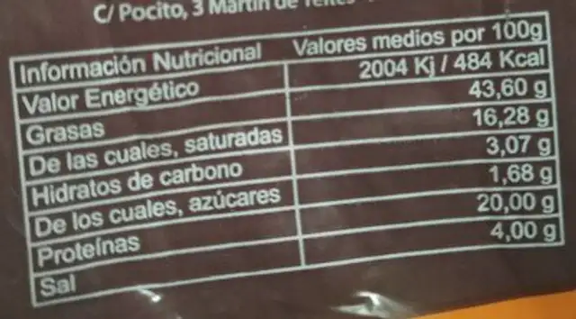 Chorizo de bellota ibérico extra nutrition facts table