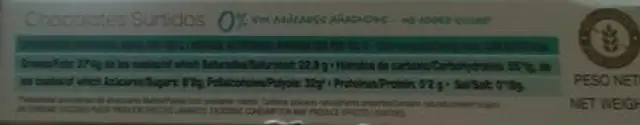 Chocolates surtidos nutrition facts table