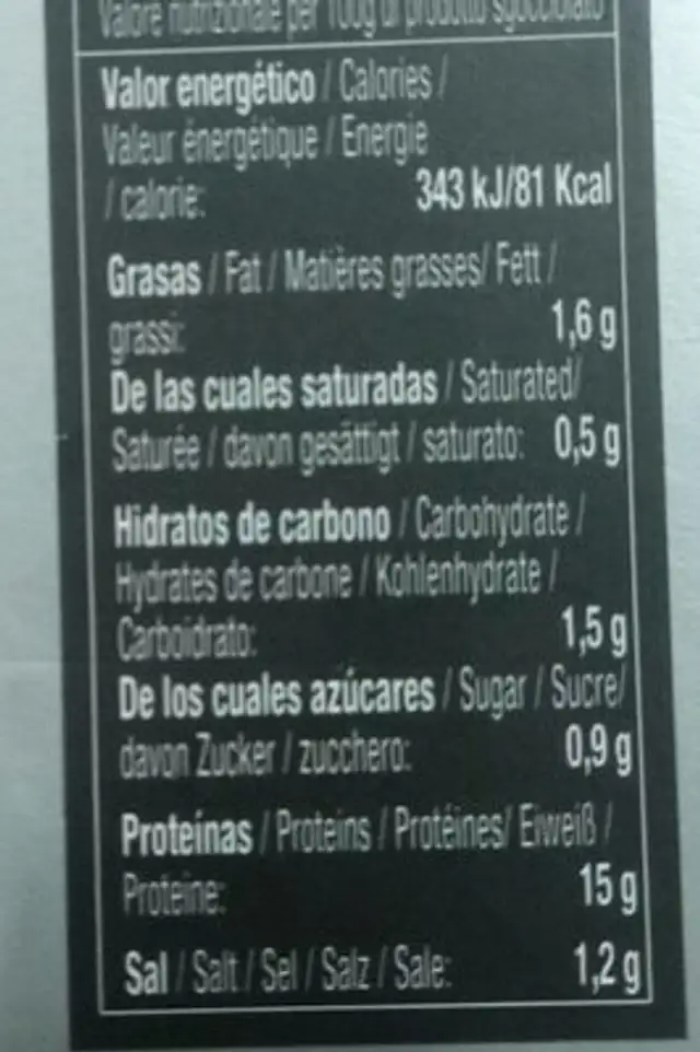 Berberechos al natural de las rías gallegas nutrition facts table