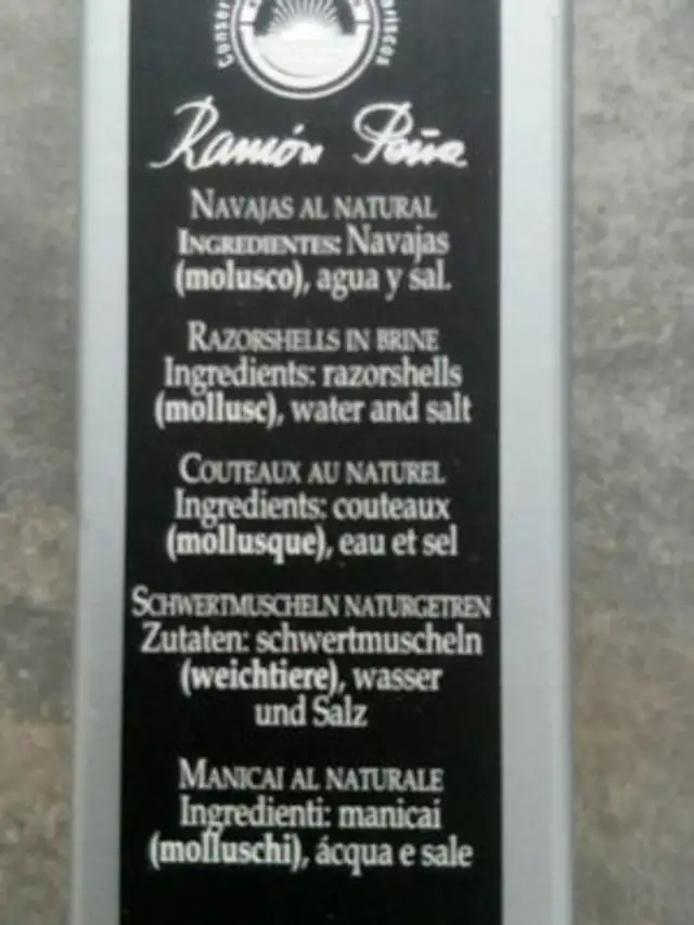 Couteaux au naturel ingredients label