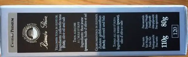 Yellow fish tuna ingredients label