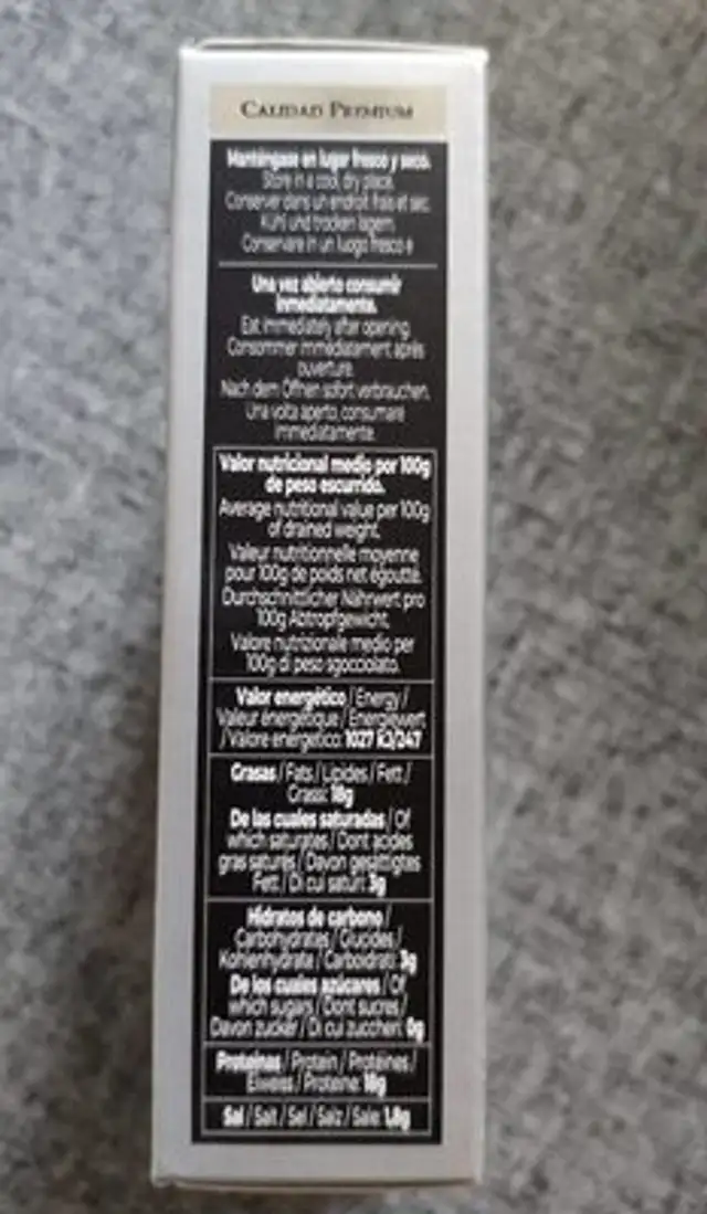 Mejillones en revanche fritos nutrition facts table