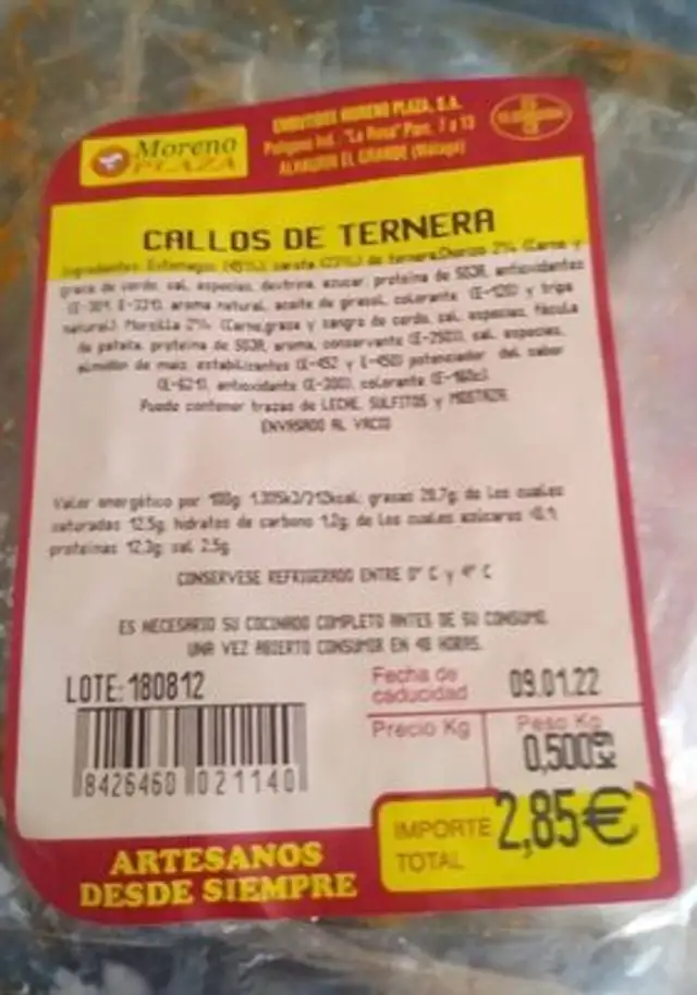 Callos de ternera