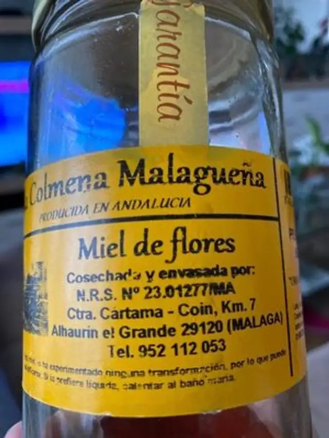 Miel de flores ingredients label