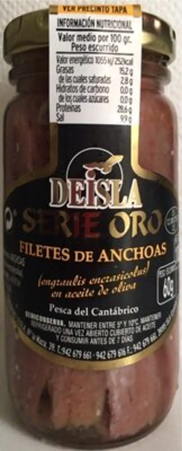 Filetes de anchoa serie oro