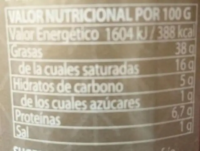Bloc de foie-gras de pato nutrition facts table