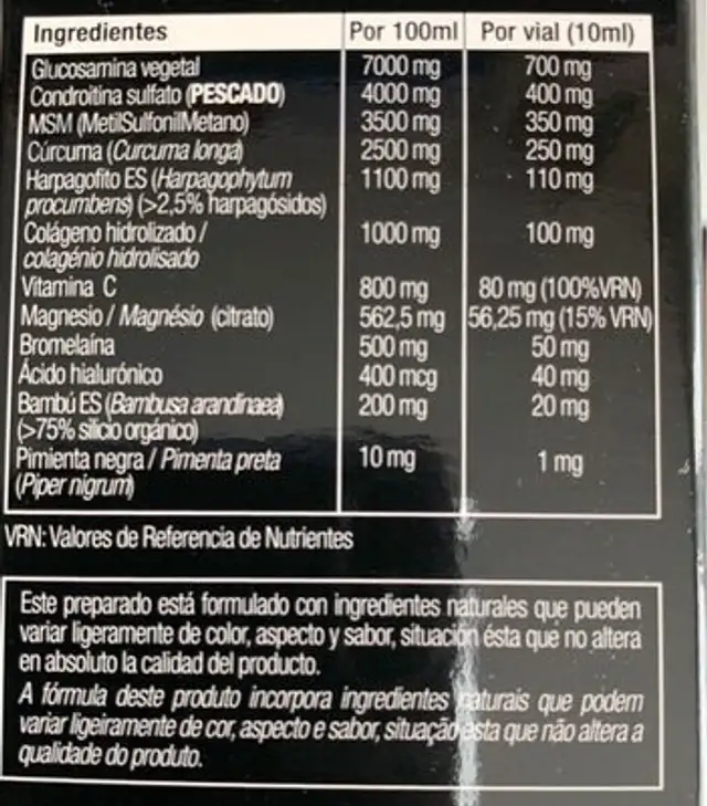 Artioptim plus nutrition facts table