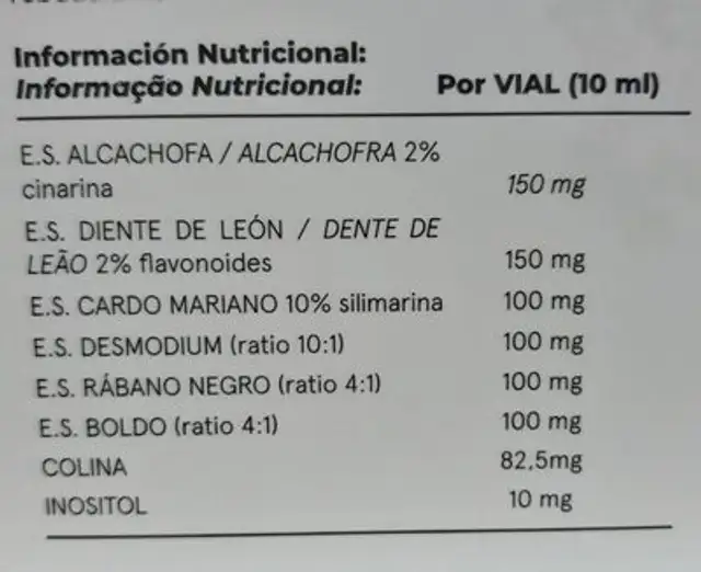 Herboder Plus nutrition facts table