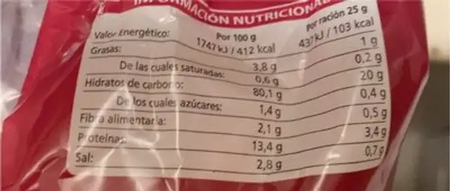 Rosquillas con aceite de oliva nutrition facts table