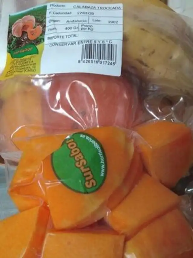 Calabaza troceada