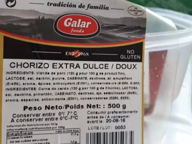 Chorizo extra dulce doux