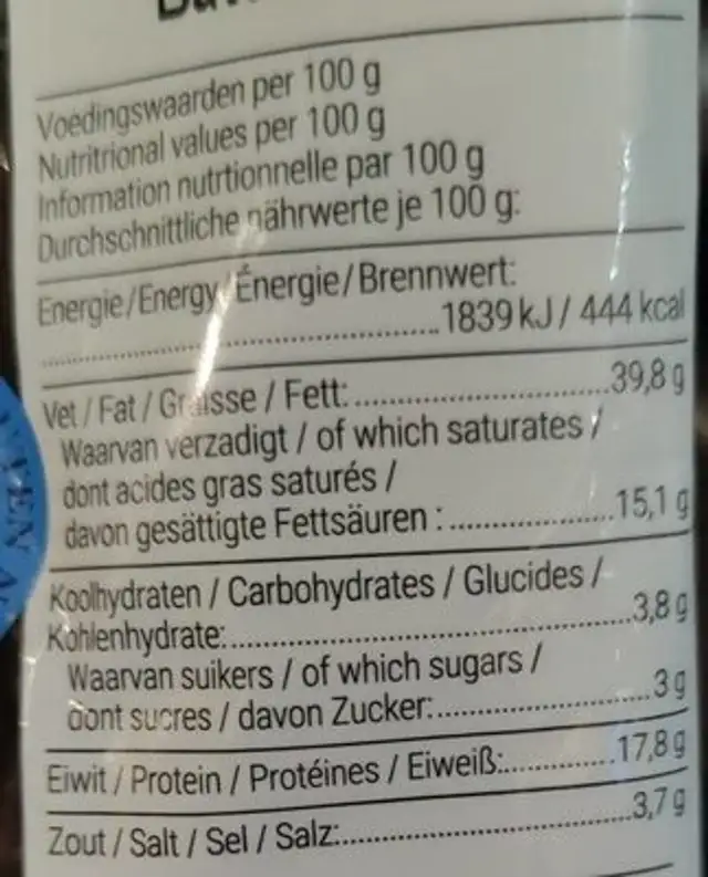 Salami tapas sans gluten nutrition facts table