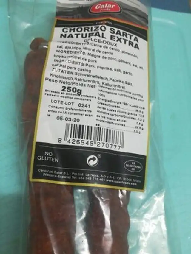 Chorizo sarta natural extra