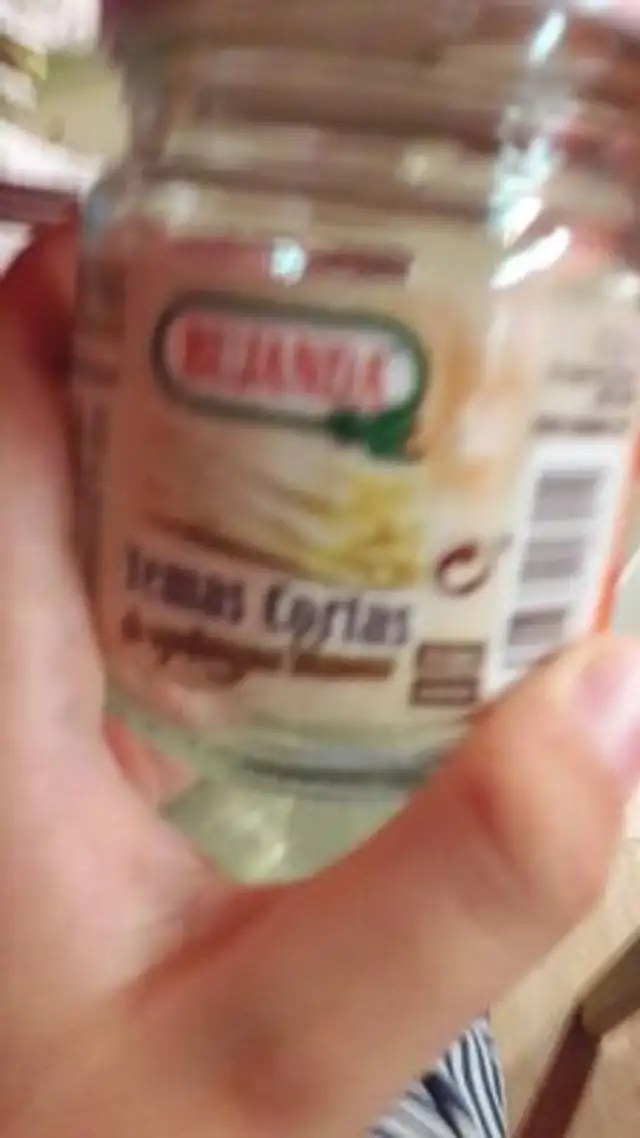 Yemas cortas de espárragos blancos ingredients label