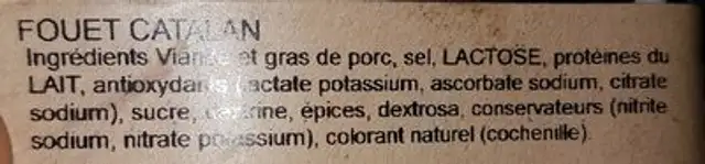 Saucisson ingredients label