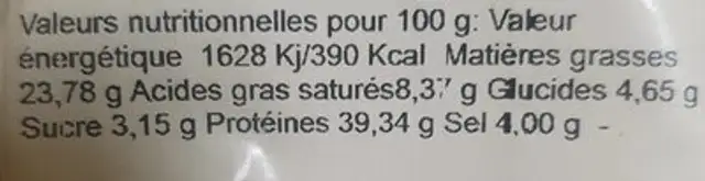 Xartuteria d'olot nutrition facts table