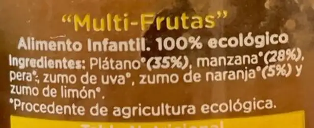 Papilla Blevit plus bibe sin gluten ingredients label