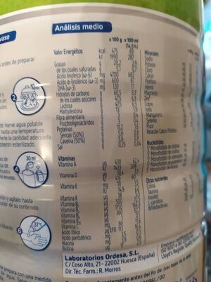 Blemil plus Optimum 3 nutrition facts table