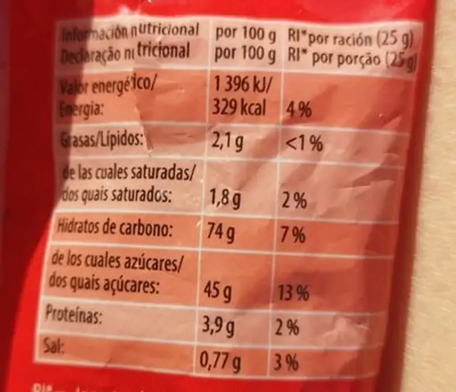 Haribo Mega Tortes Regalèssia nutrition facts table