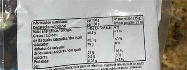 Dolfijnen 3X1KG nutrition facts table