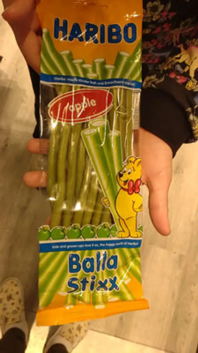 Haribo Balla Stix ingredients label