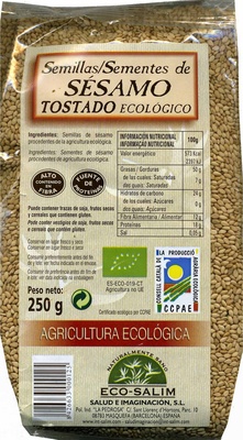 Semillas sésamo tostado ecológico front packaging