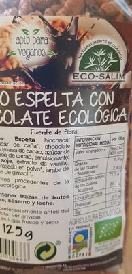 Bio espelta con chocolate ecológica
