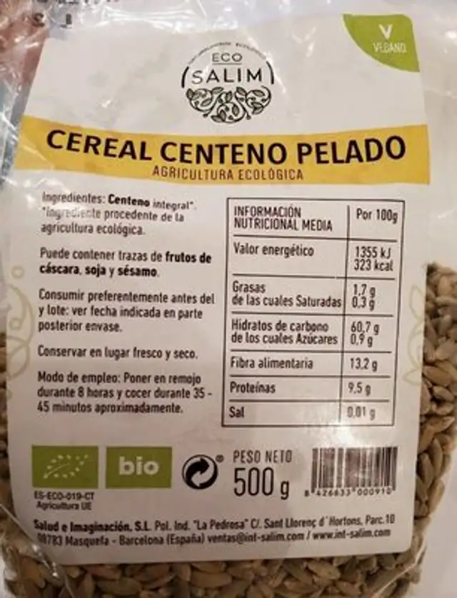 CEREAL CENTENO PELADO