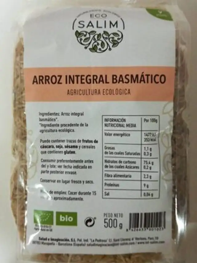 Arroz integral basmatico ecológico